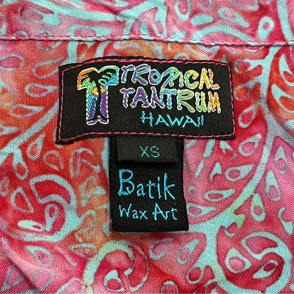 Tropical Tantrum Dress‎ Hawaii Bright Floral Patchwork Pockets Boho XS Mini - Picture 2 of 9